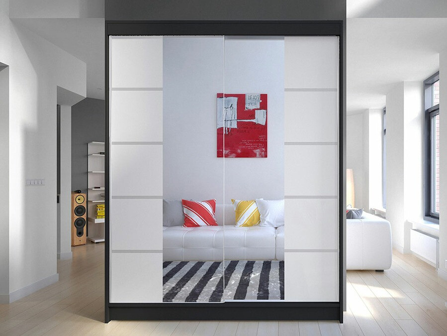 Wardrobe Closico Vastor V (Black + White)
