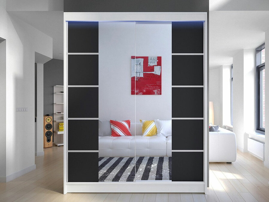 Wardrobe Closico Vastor V (White + Black)