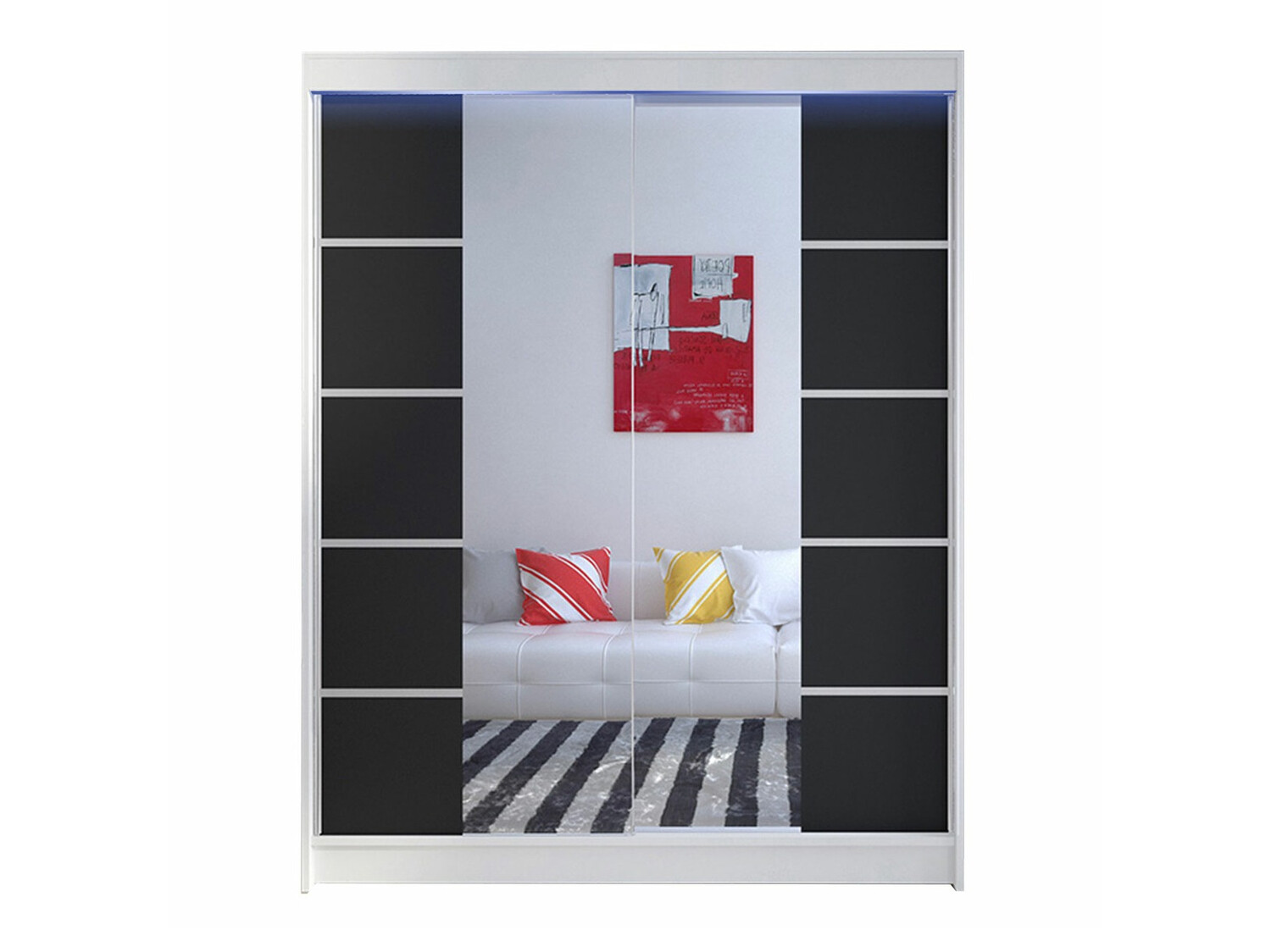 Wardrobe Closico Vastor V (White + Black)