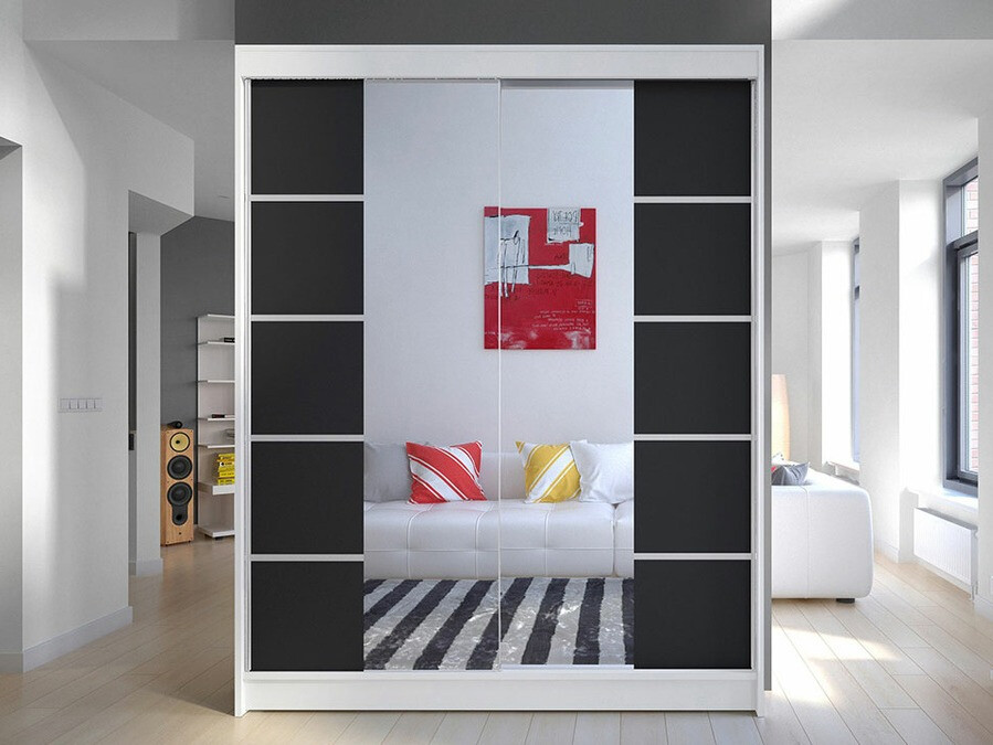 Wardrobe Closico Vastor V (White + Black)