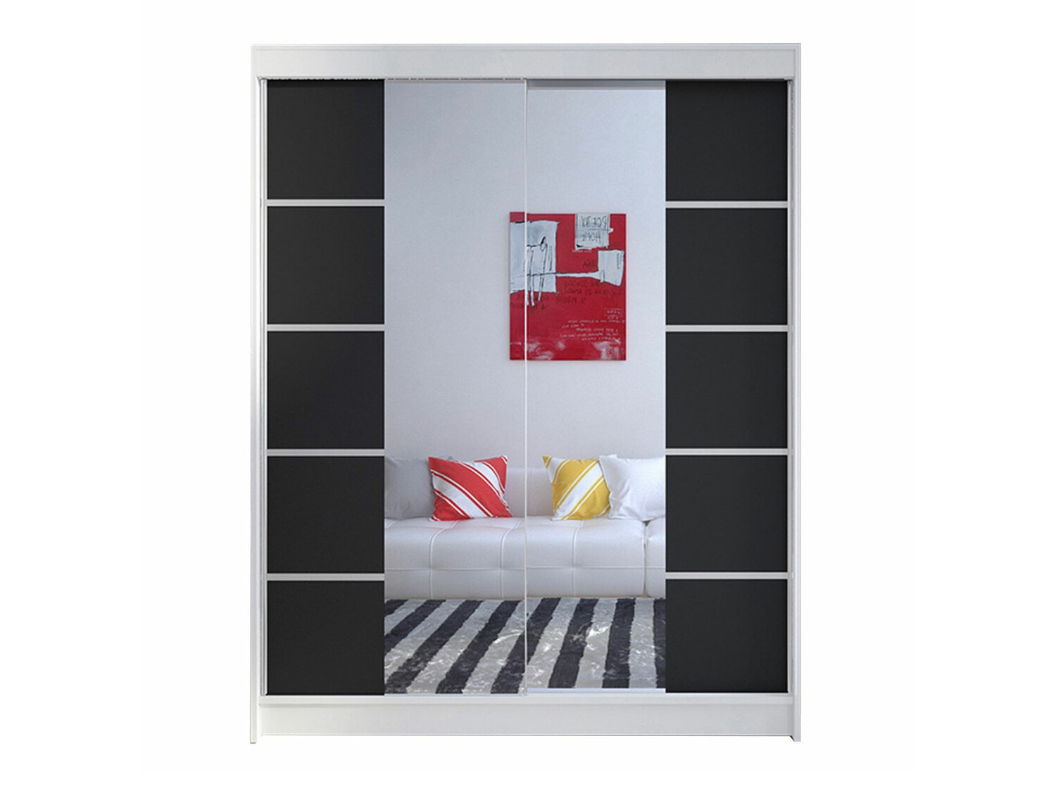 Wardrobe Closico Vastor V (White + Black)