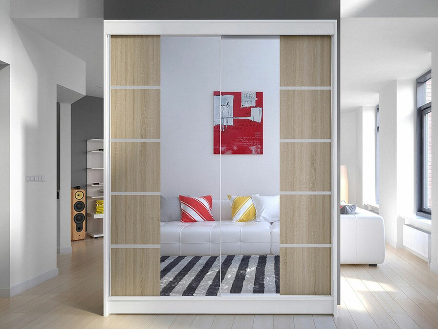 Wardrobe Closico Vastor V (White + Sonoma oak)