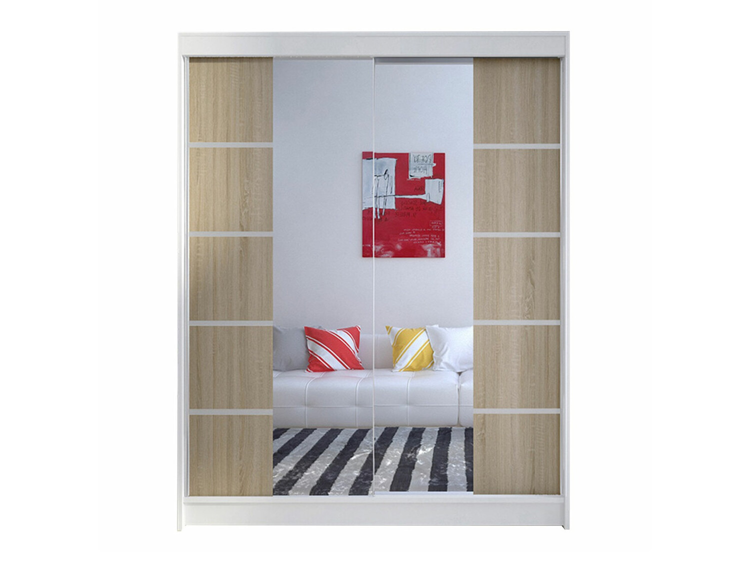 Wardrobe Closico Vastor V (White + Sonoma oak)
