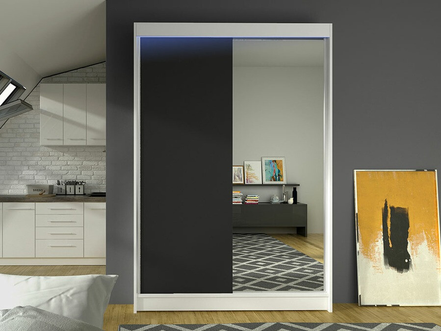 Wardrobe Closico Salvor I (White + Black)