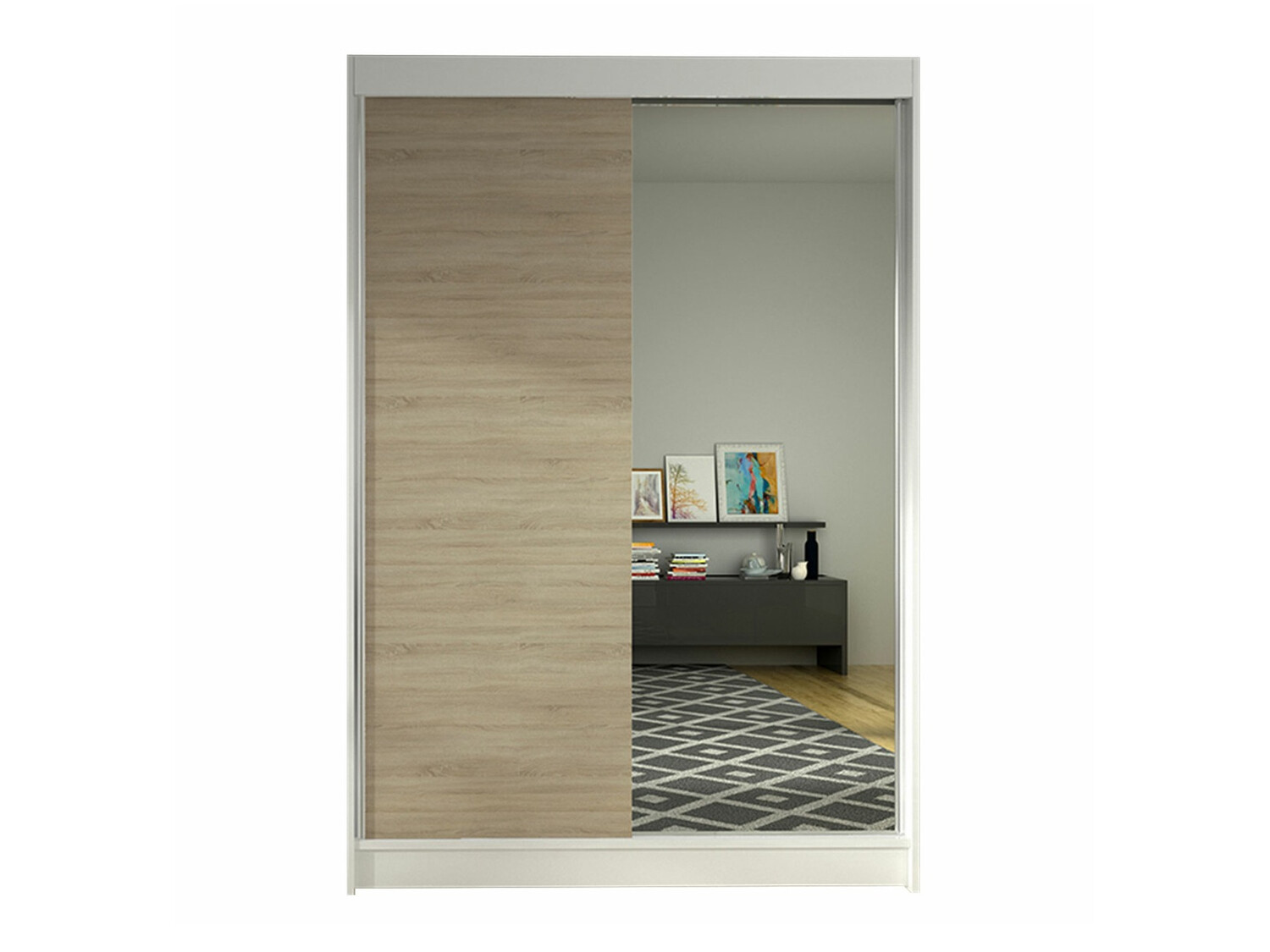 Wardrobe Closico Salvor I (White + Sonoma oak)