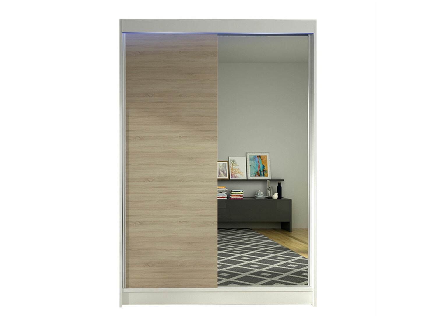 Wardrobe Closico Salvor I (White + Sonoma oak)