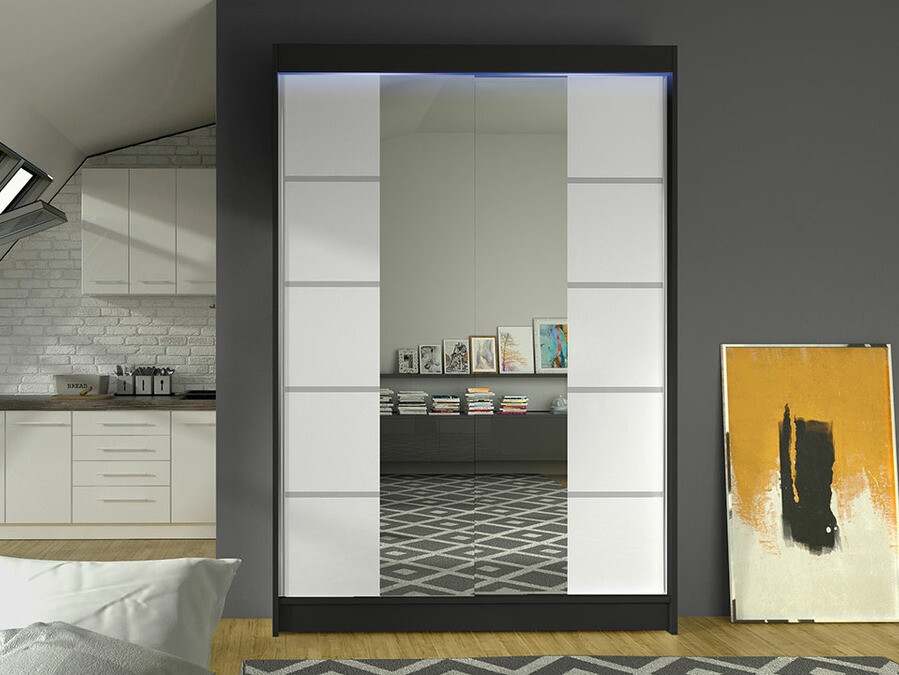 Wardrobe Closico Salvor V (Black + White)