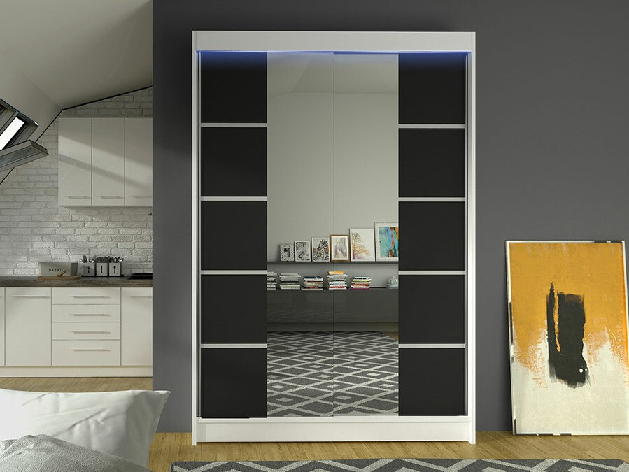Wardrobe Closico Salvor V (White + Black)