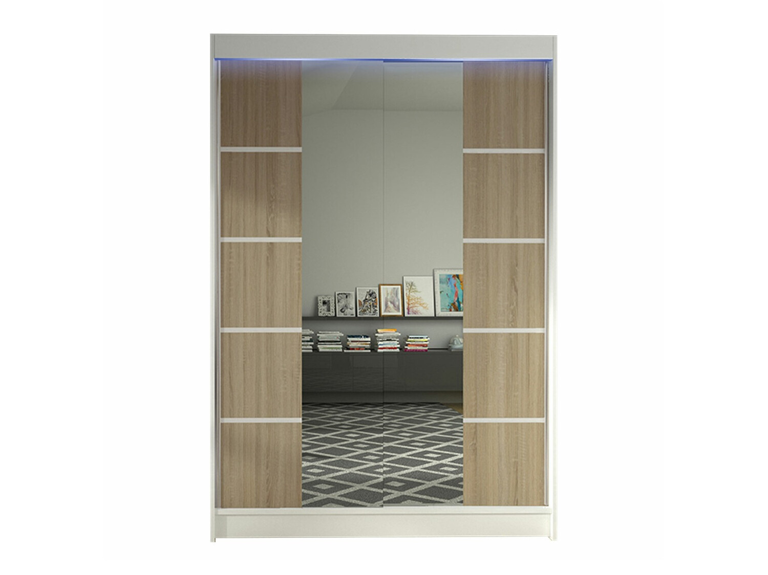 Wardrobe Closico Salvor V (White + Sonoma oak)