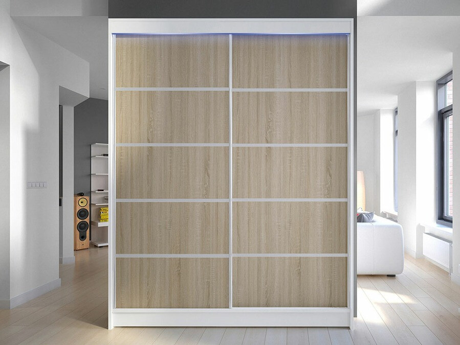 Wardrobe Closico Vastor IV (White + Sonoma oak)