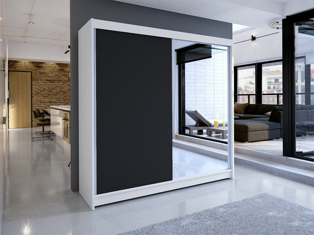 Wardrobe Closico Cavaris I (White + Black)