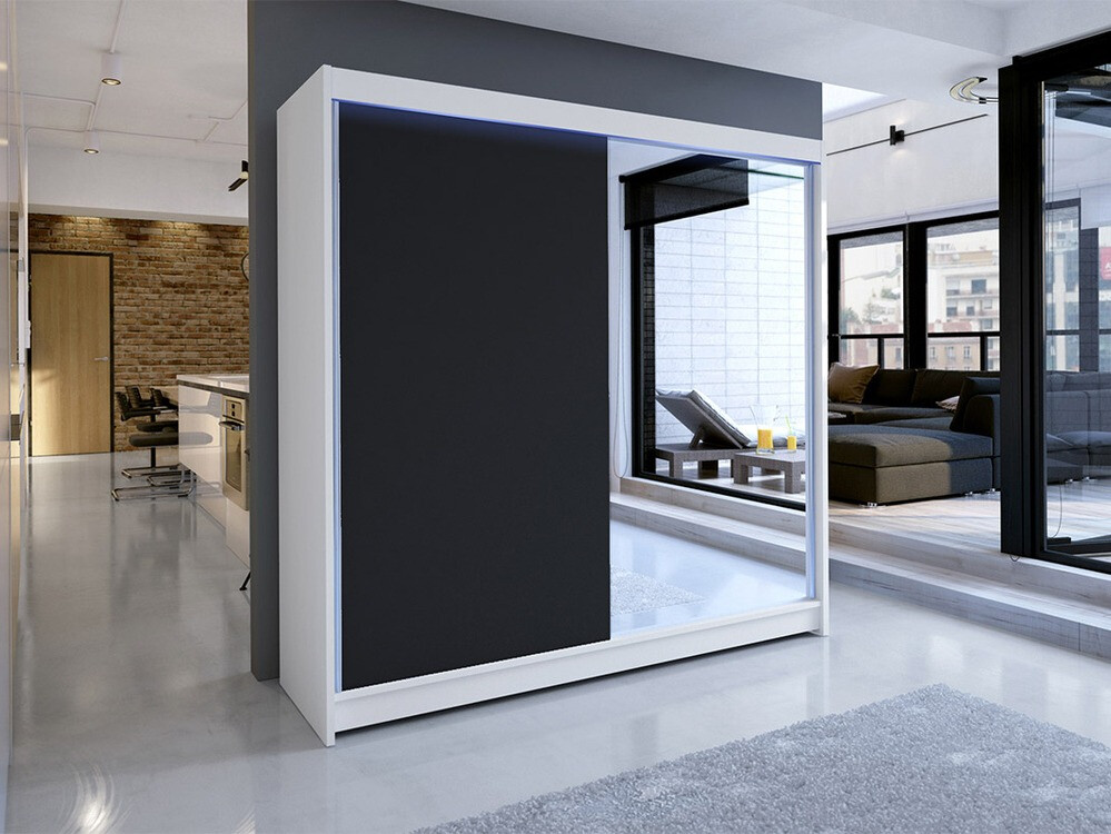 Wardrobe Closico Cavaris I (White + Black)