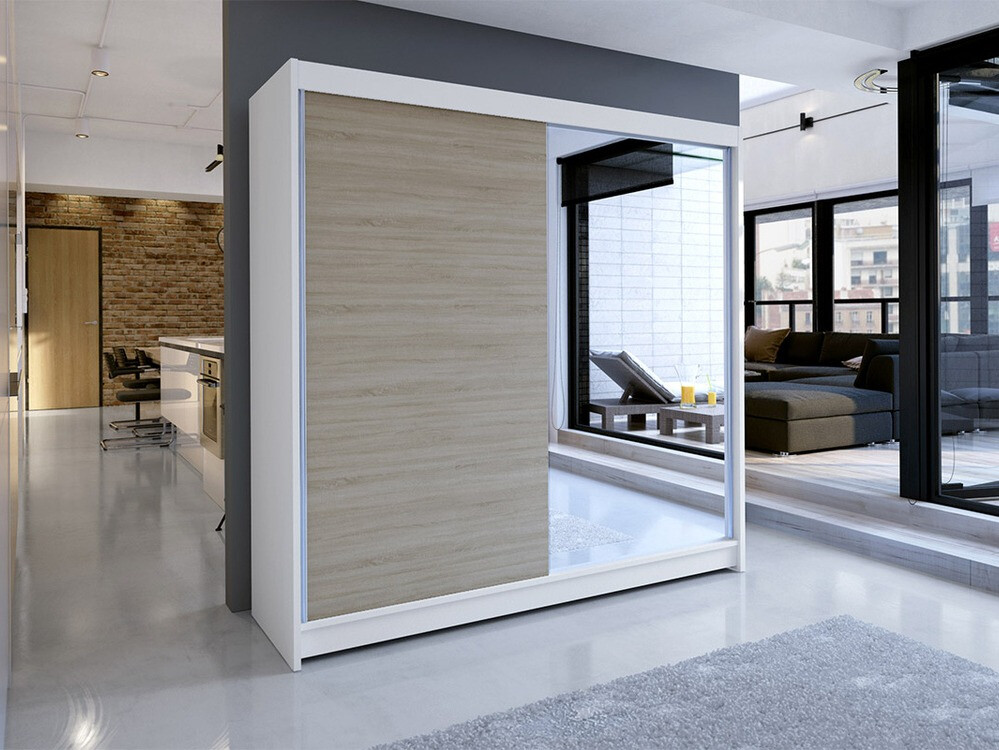 Wardrobe Closico Cavaris I (White + Sonoma oak)