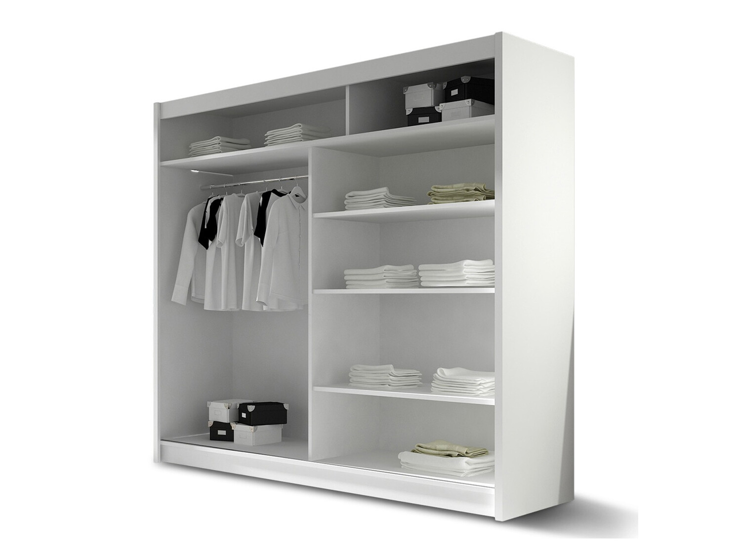 Wardrobe Closico Pallor XI (Black + Glossy white)