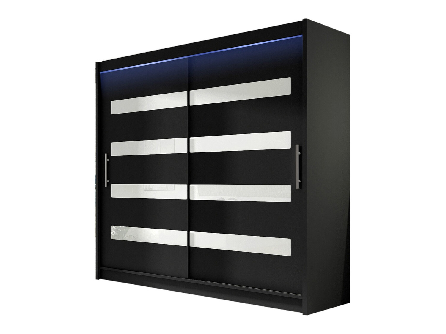 Wardrobe Closico Pallor XI (Black + Glossy white)