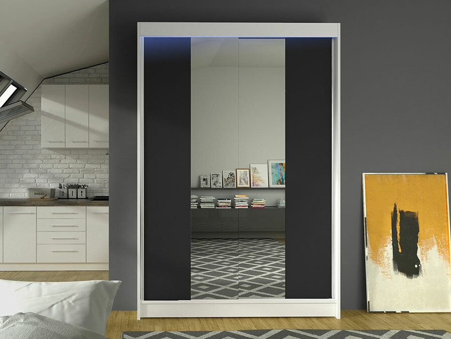 Wardrobe Closico Salvor II (White + Black)