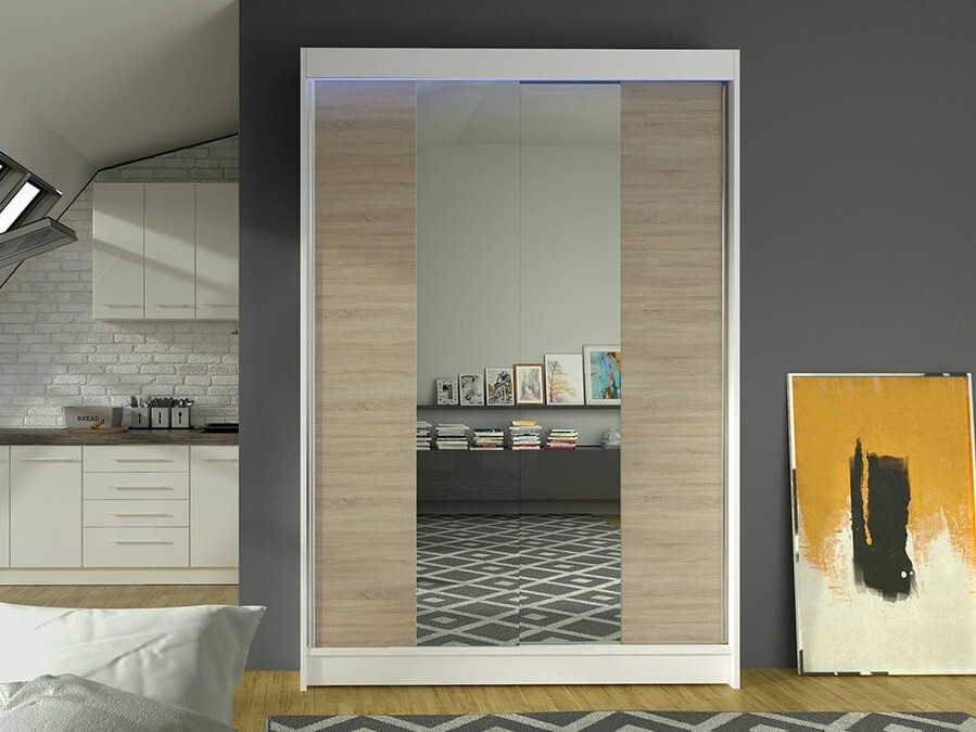 Wardrobe Closico Salvor II (White + Sonoma oak)