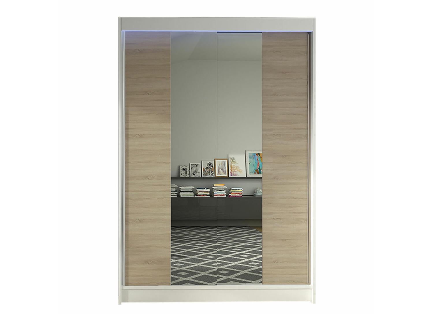 Wardrobe Closico Salvor II (White + Sonoma oak)