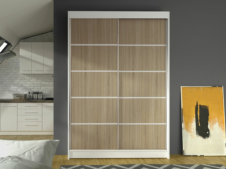 Wardrobe Closico Salvor IV (White + Sonoma oak)