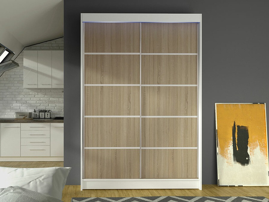 Wardrobe Closico Salvor IV (White + Sonoma oak)