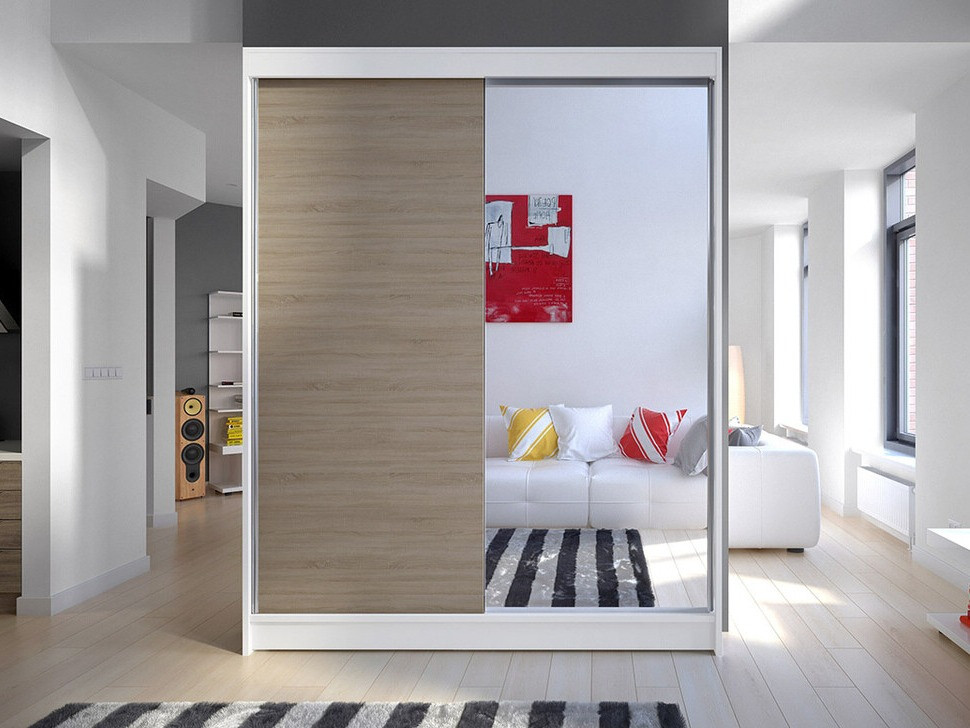 Wardrobe Closico Vastor I (White + Sonoma oak)