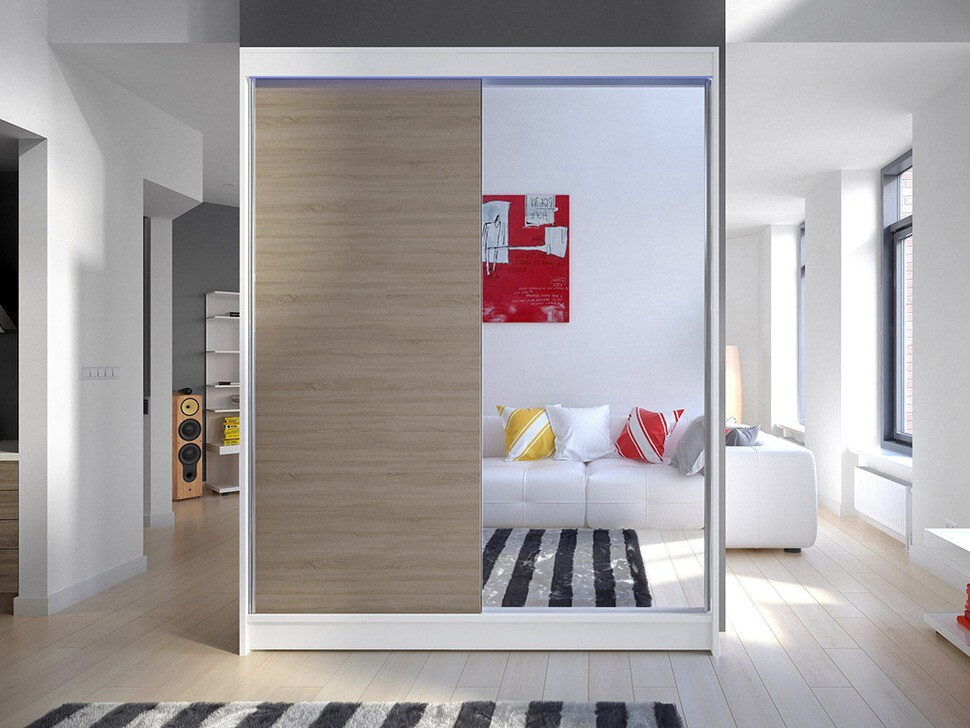Wardrobe Closico Vastor I (White + Sonoma oak)