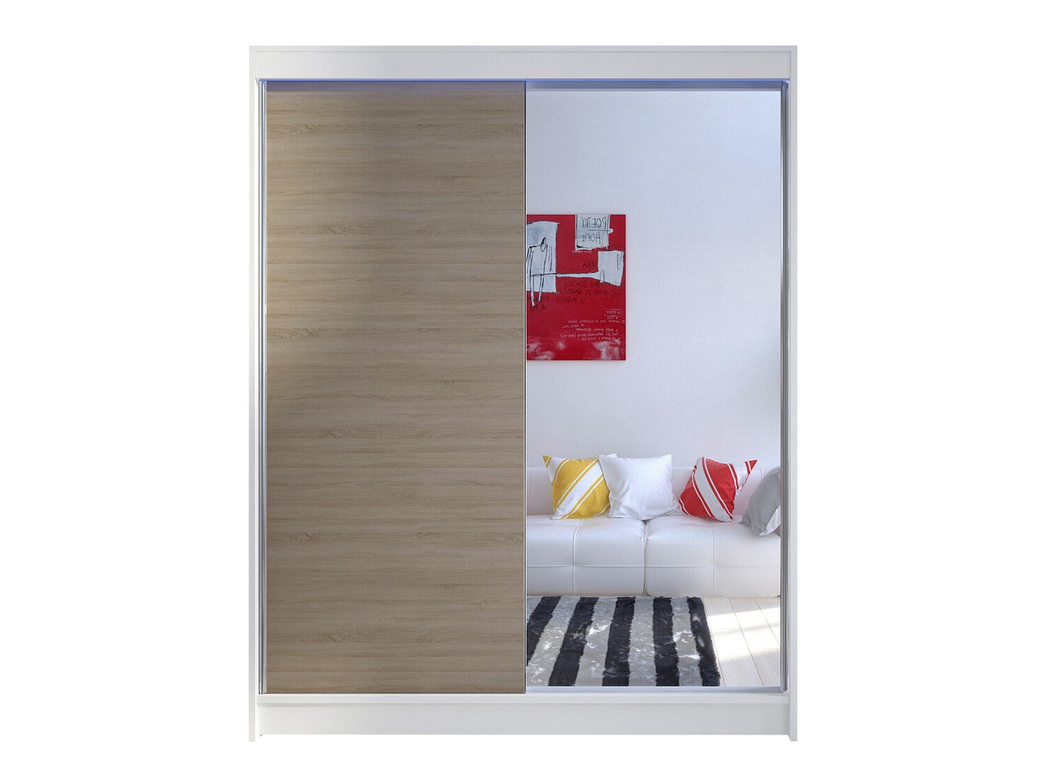 Wardrobe Closico Vastor I (White + Sonoma oak)