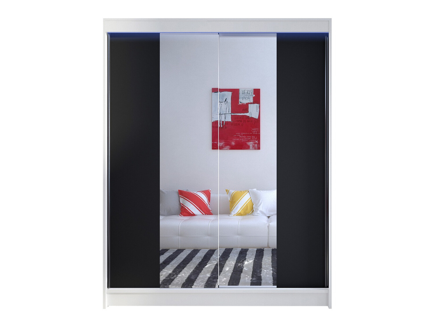 Wardrobe Closico Vastor II (White + Black)