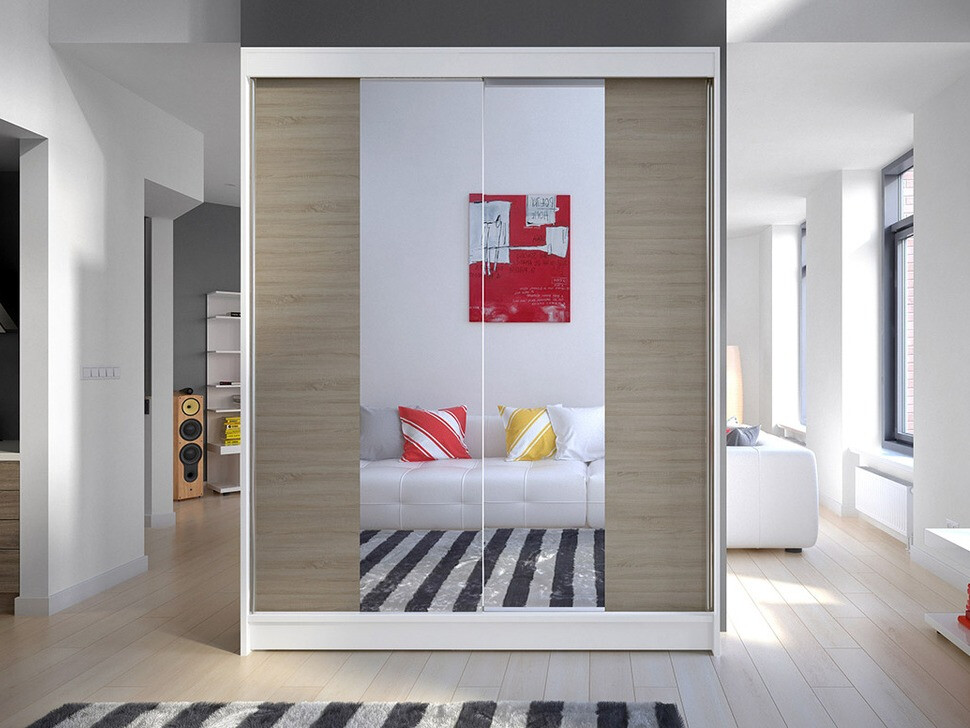 Wardrobe Closico Vastor II (White + Sonoma oak)