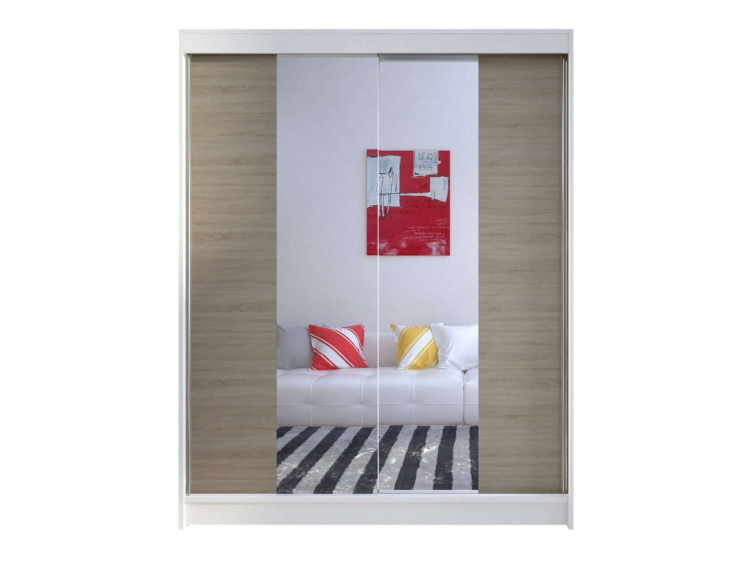 Wardrobe Closico Vastor II (White + Sonoma oak)