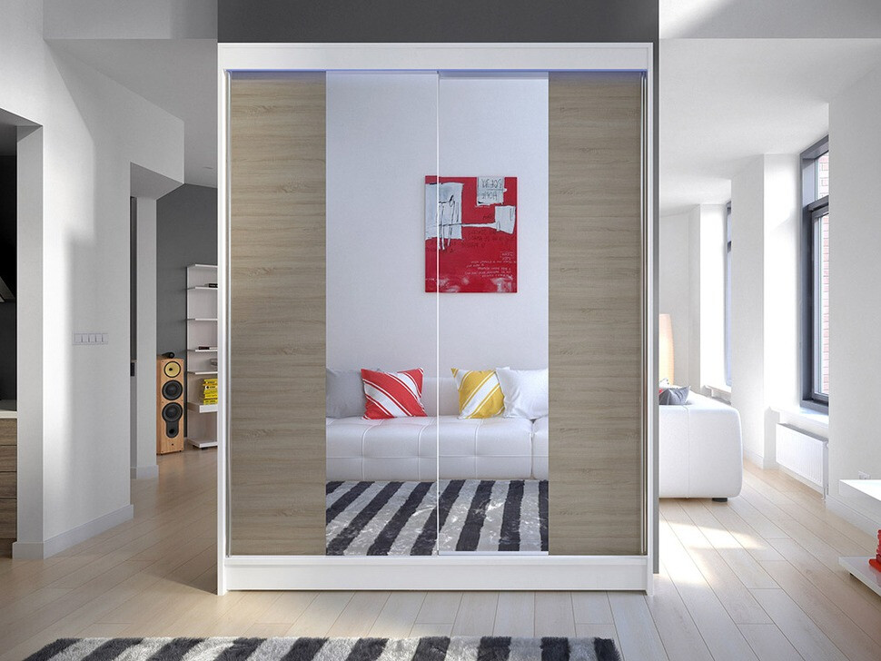 Wardrobe Closico Vastor II (White + Sonoma oak)