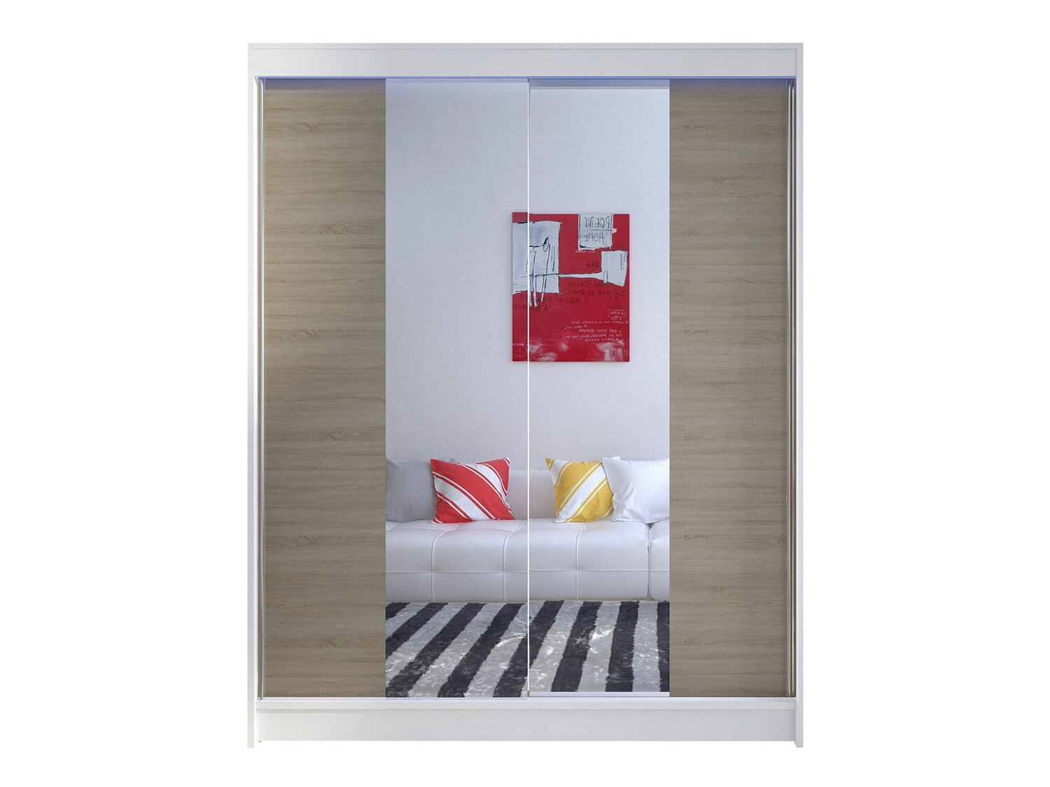 Wardrobe Closico Vastor II (White + Sonoma oak)