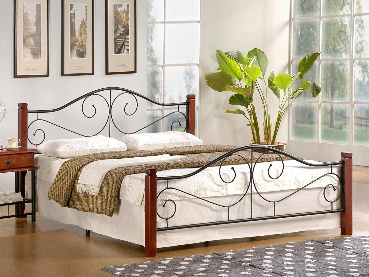 Bed Houston 574 (Cherry + Black)
