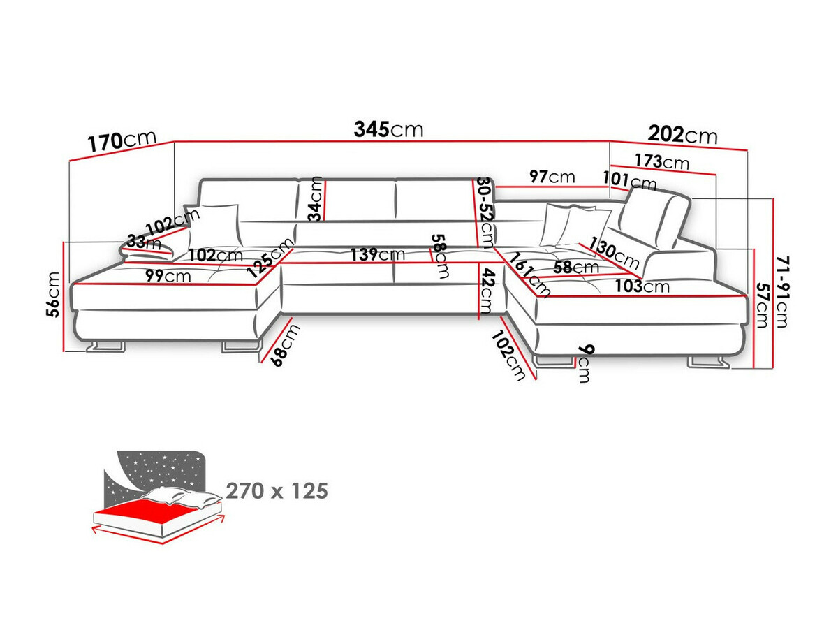 Corner sofa Comfivo Ruta VI (Venus Velvet 2927 + Miu 2041)