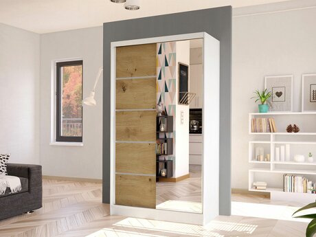Wardrobe Closico 166 (White + Artisan oak)