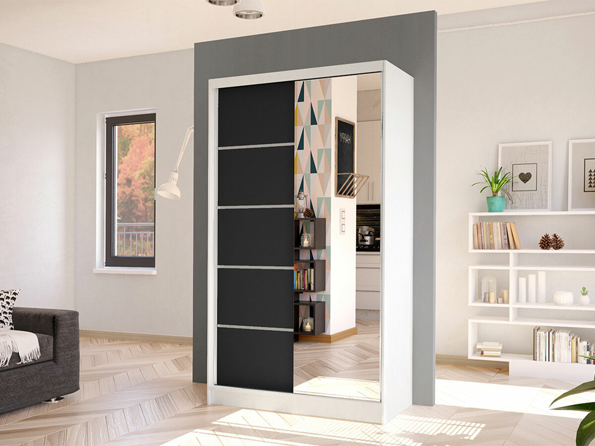 Wardrobe Closico Fractor III (White + Black)