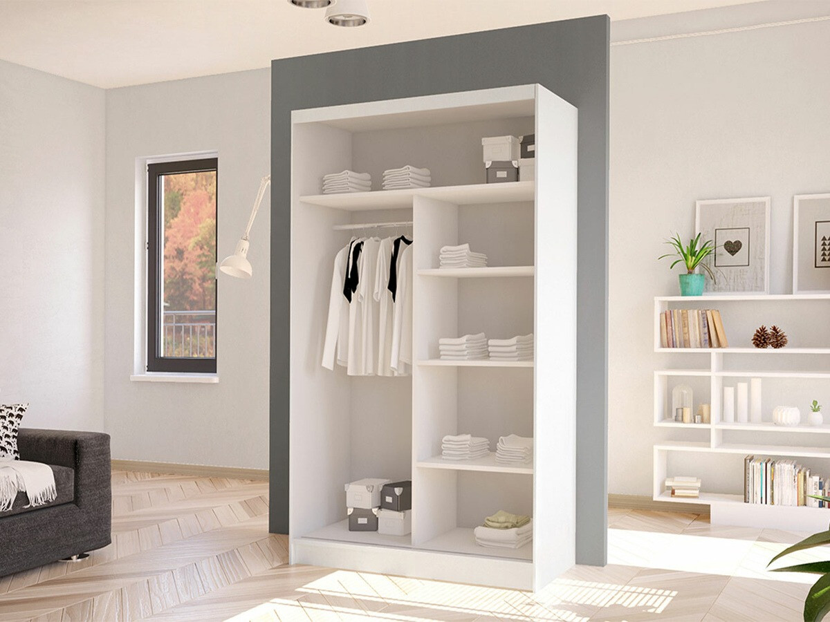 Wardrobe Closico Fractor IV (White + Artisan oak)