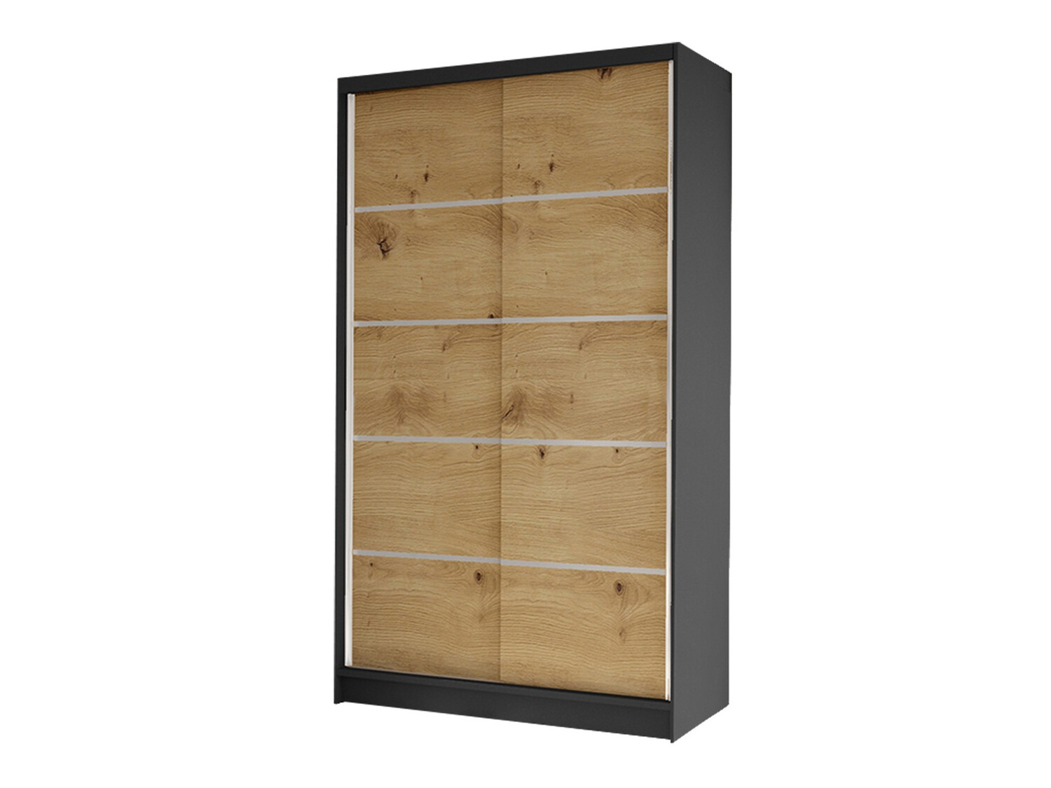 Wardrobe Closico Fractor IV (Black + Artisan oak)