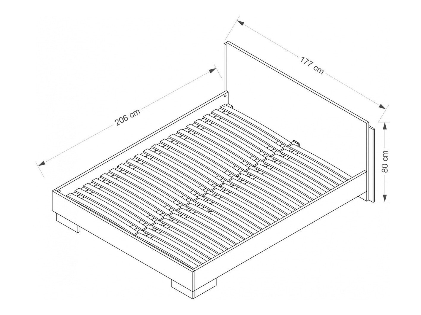 Bed Murrieta 110 (White + Glossy black)