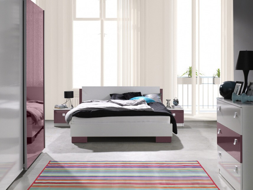Bed Murrieta 110 (White + Glossy Purple)