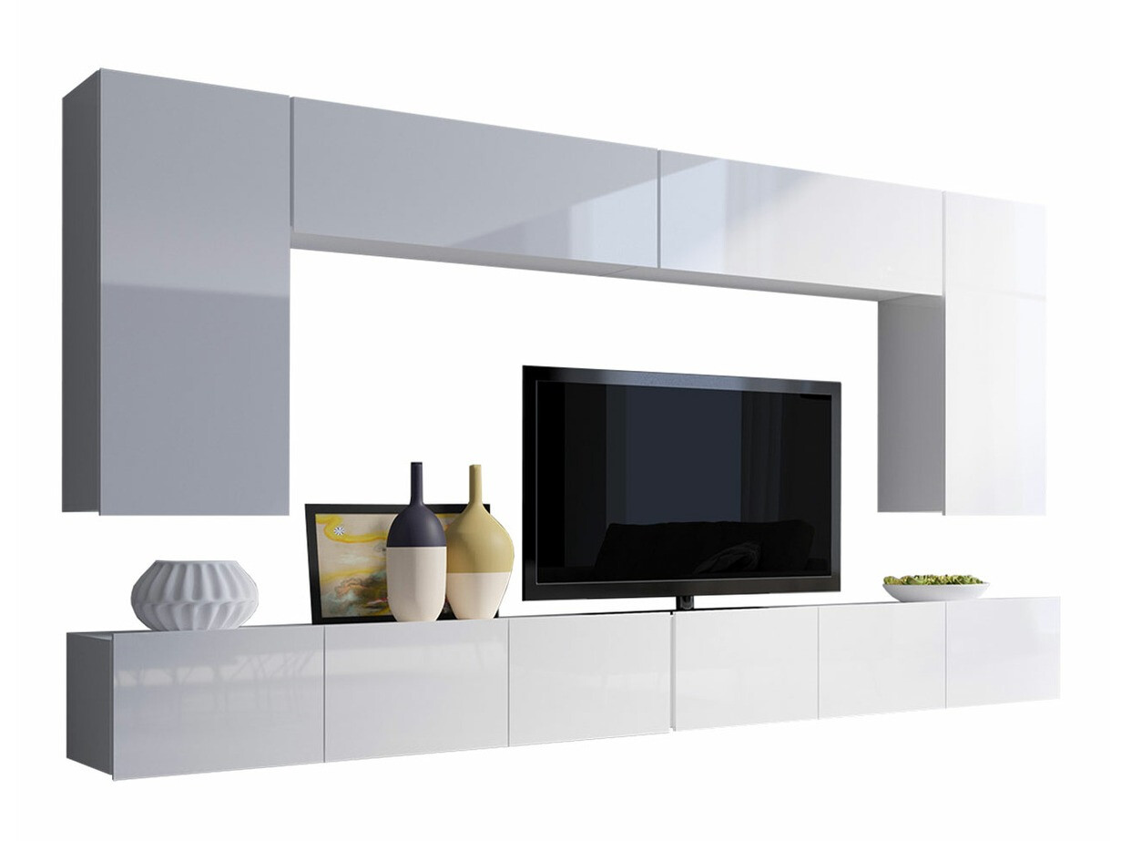 Living room set Remus XIII (White + Glossy white)