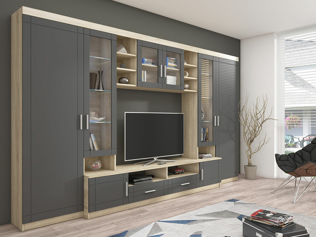 Living room set Bacces (Sonoma oak + Graphite)