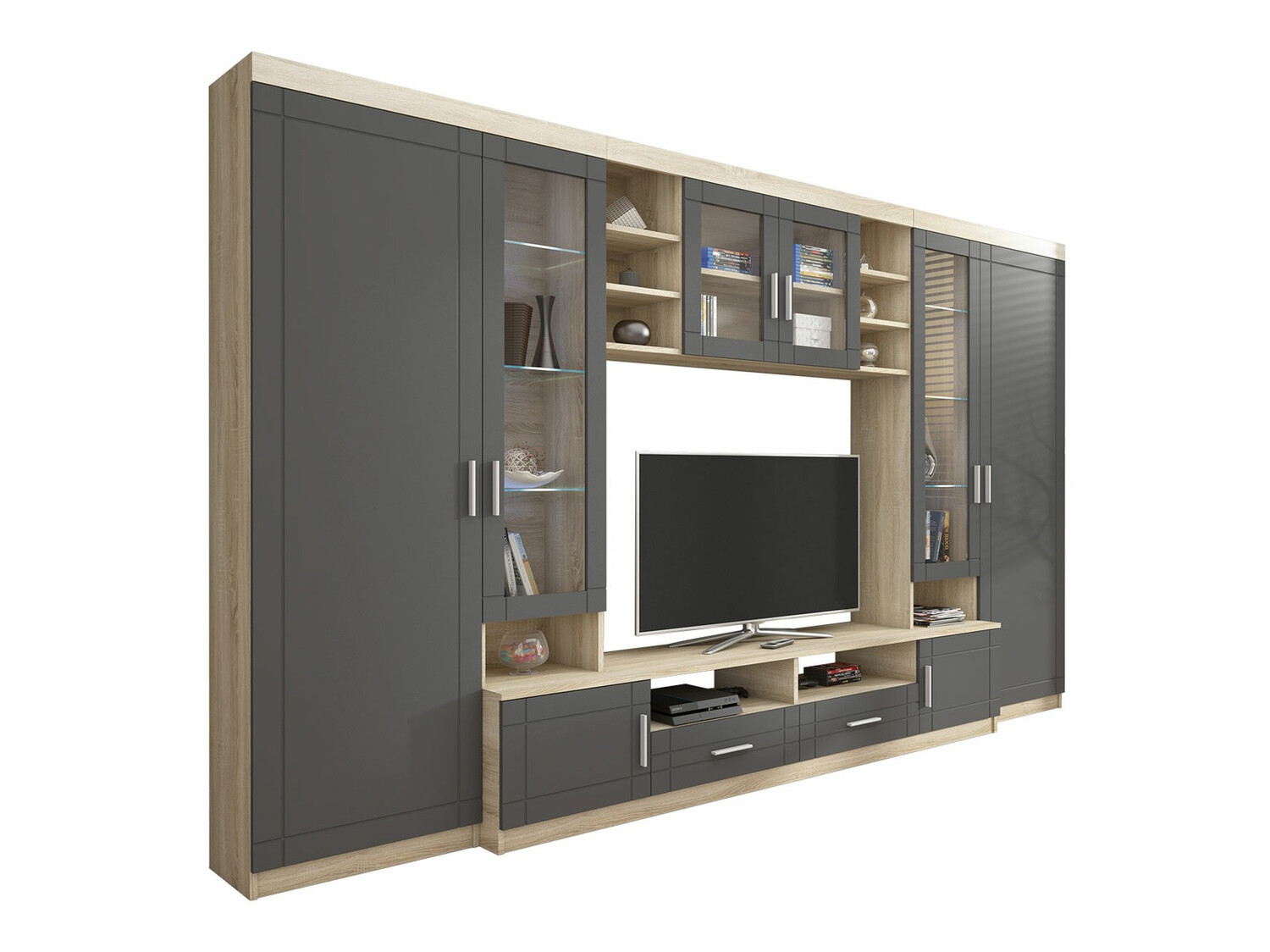 Living room set Bacces (Sonoma oak + Graphite)