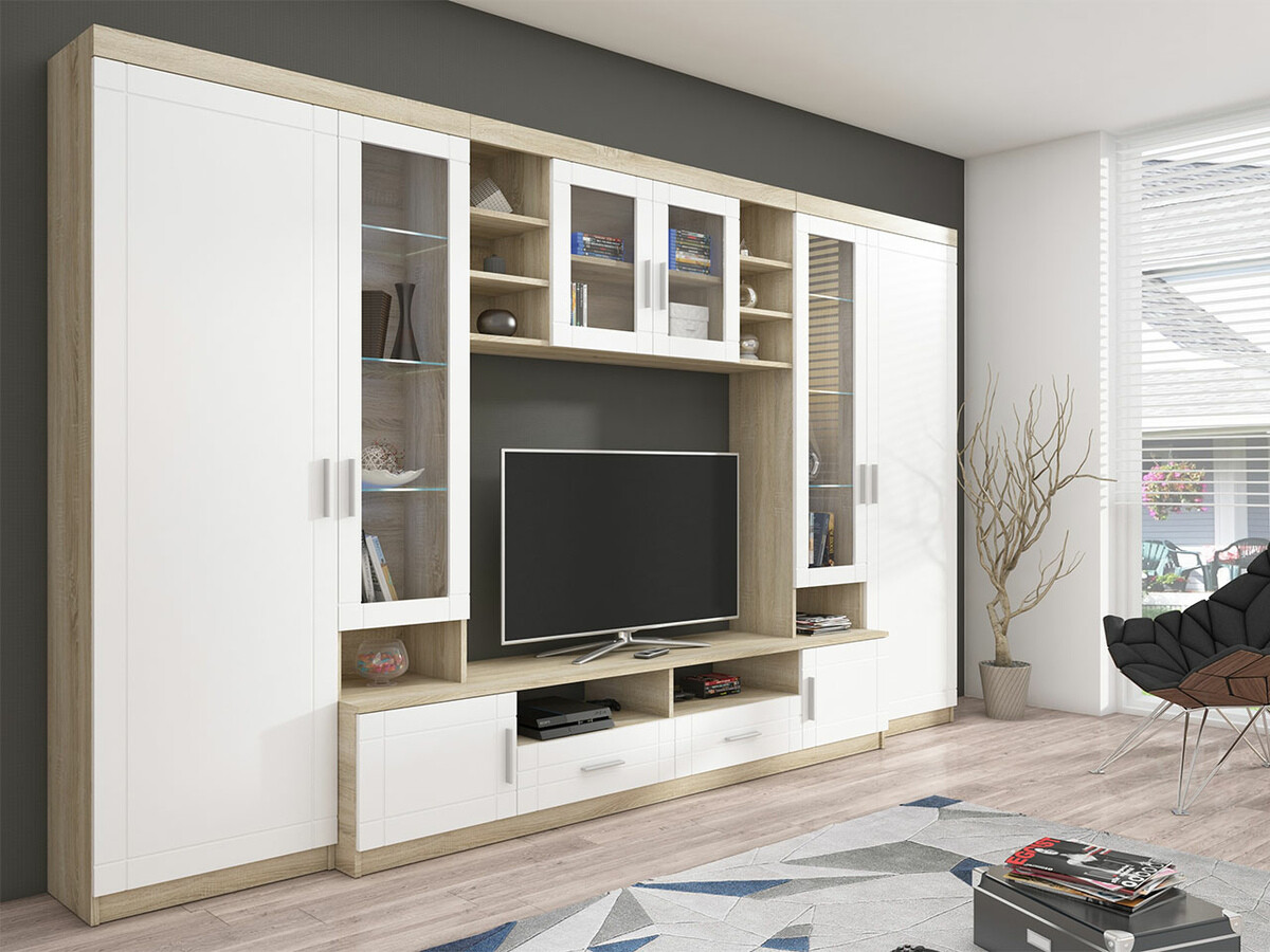 Living room set Bacces (Sonoma oak + White)
