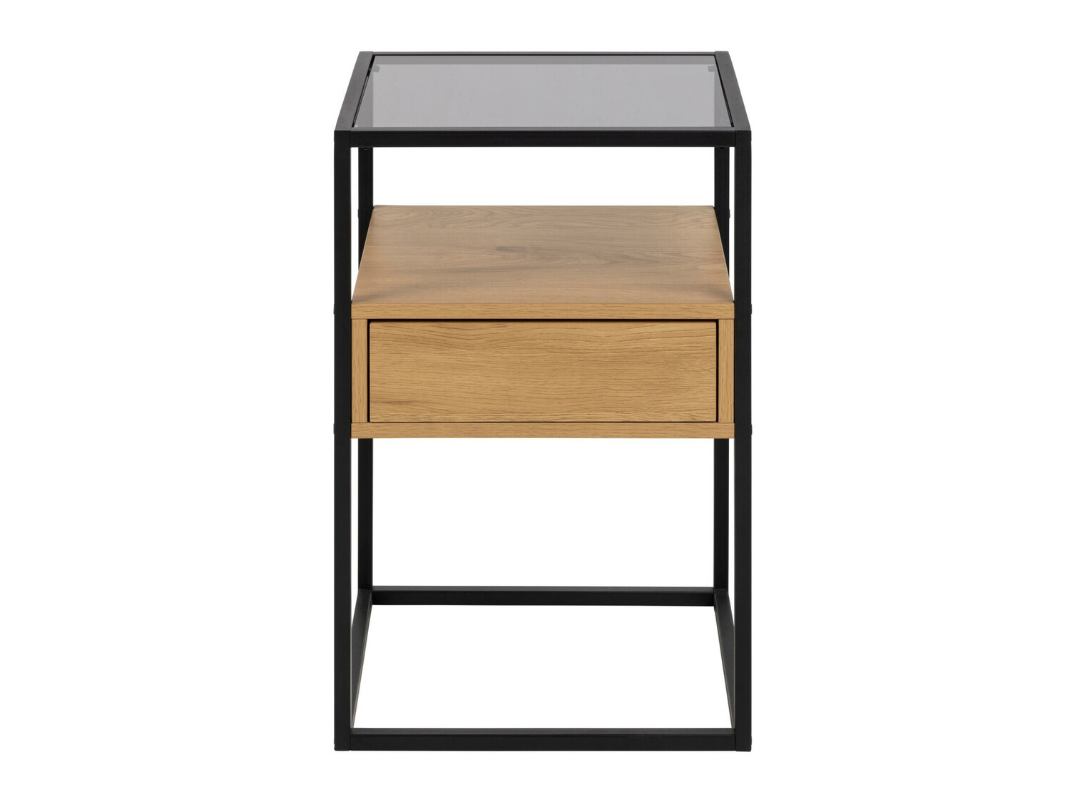 Bedside table Norsica 695 (Black + Wild oak)