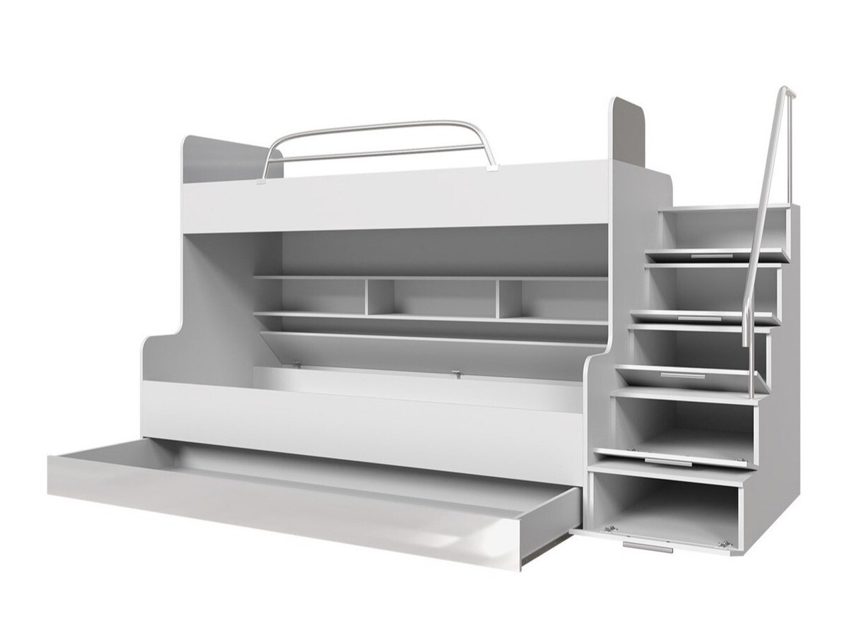 Bunk bed Campus (White + Glossy white)