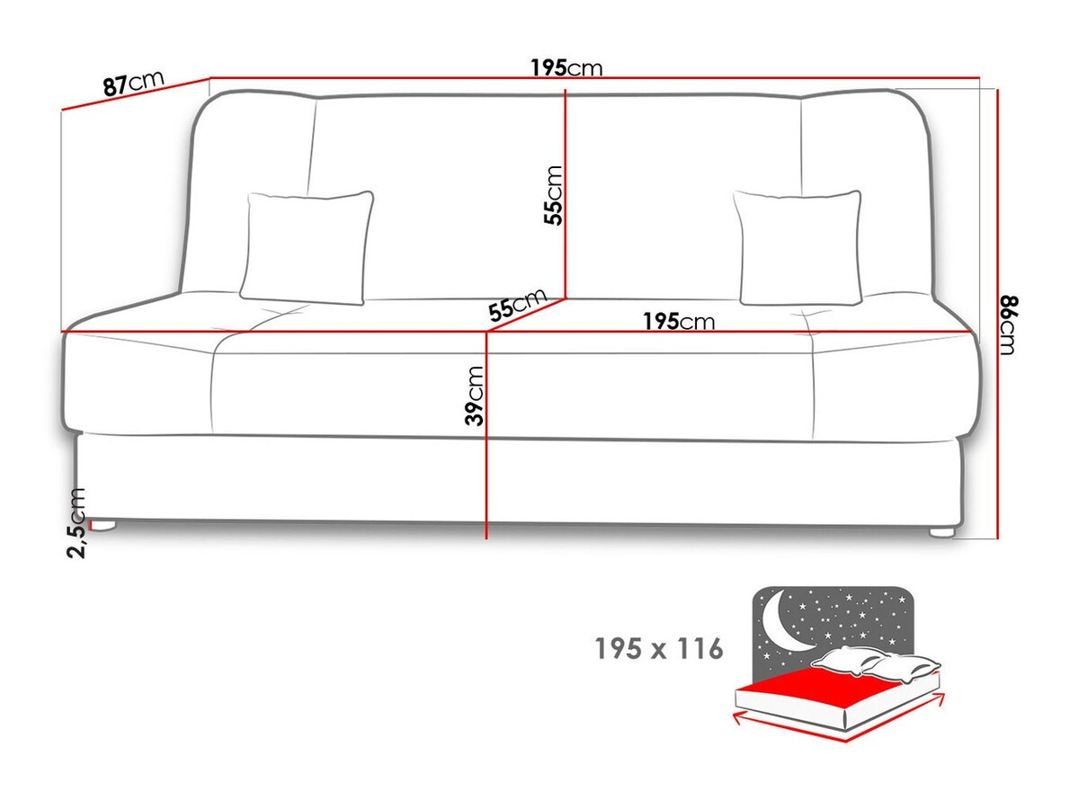 Sofa bed Comfivo Cera I (Alova 04 + Alova 46)