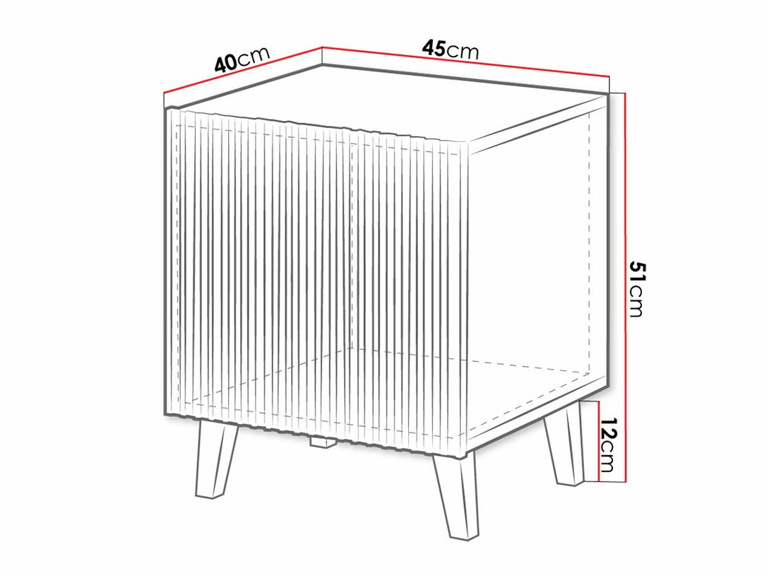 Bedside table Dicto (White + Black) (2pcs.)