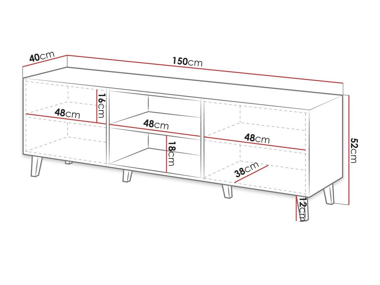 TV stand Dicto (Black + Golden)