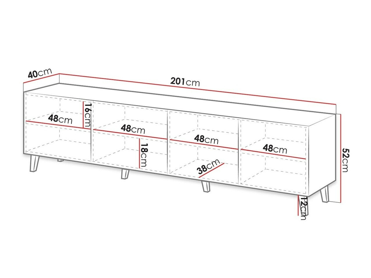 TV stand Dicto I (Black)